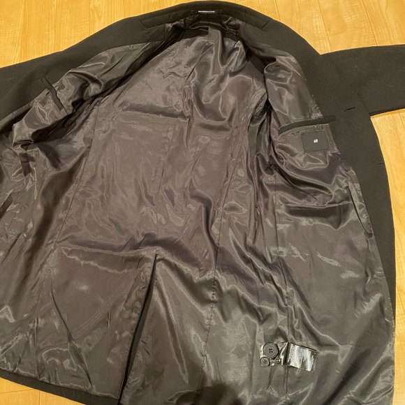 H&M Wool-Blend Coat Black - Picture 3 of 3